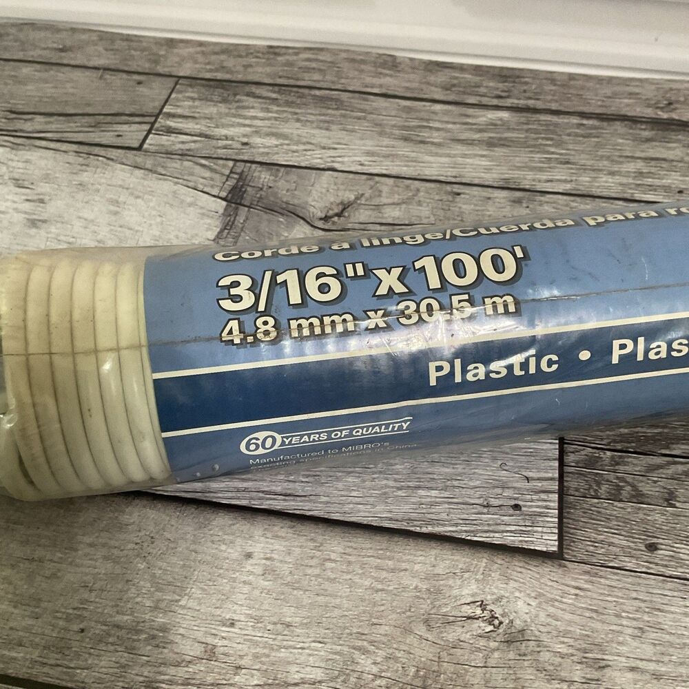 KingCord Plastic Clothesline 3/16 in x 100 ft White Abrasion Resistant 22 lb - Picture 6 of 9